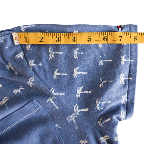 Tommy Hilfiger Light Denim Blue Tee with White Palm Trees All Over Print - Picture 8 of 9